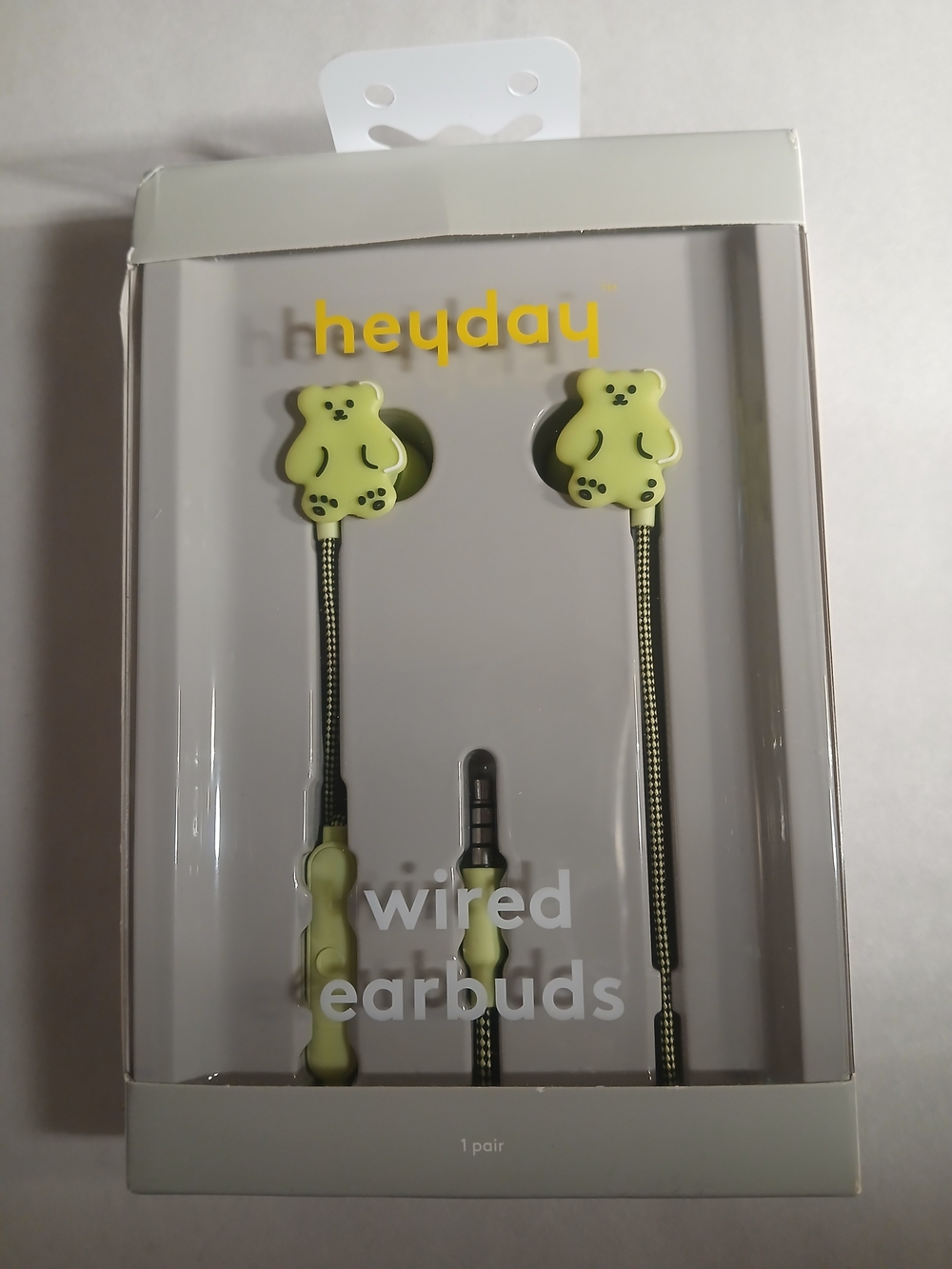 heyday Lime Green Bear Wired Earbuds